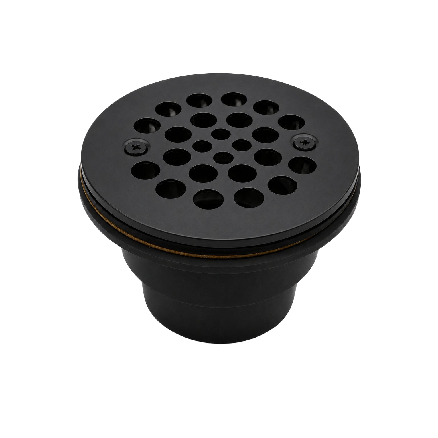 2-Inch PVC Shower Base Drain with Matte Black Cover