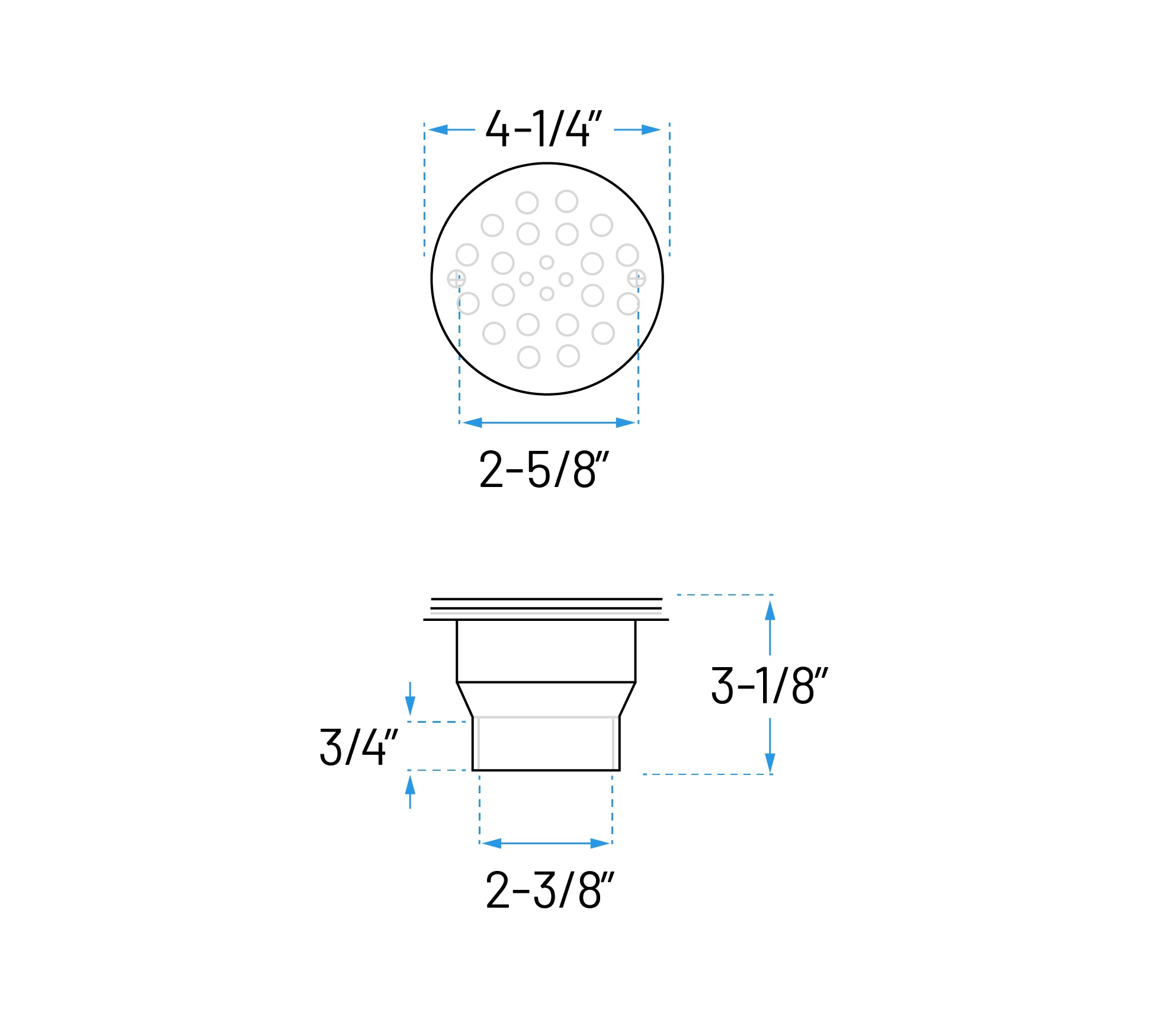 2-Inch PVC Solvent Weld Shower Drain with Receptor Base & 4-1/4-Inch Stainless Steel Strainer