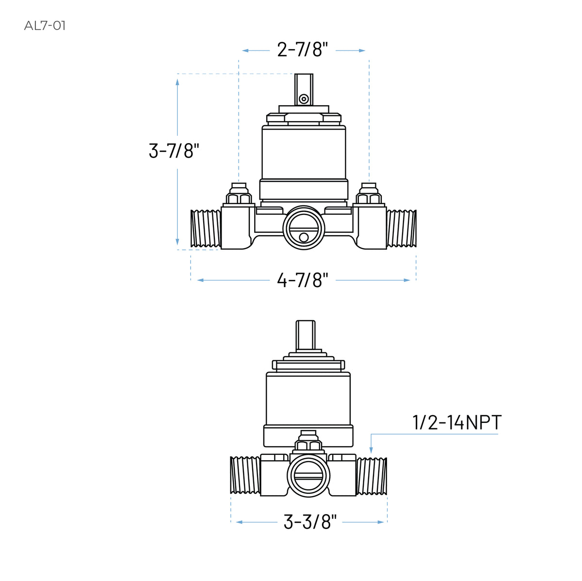 Shower Rough In Valve Types AL7-01 Shower Rough-In Valve – Allora USA