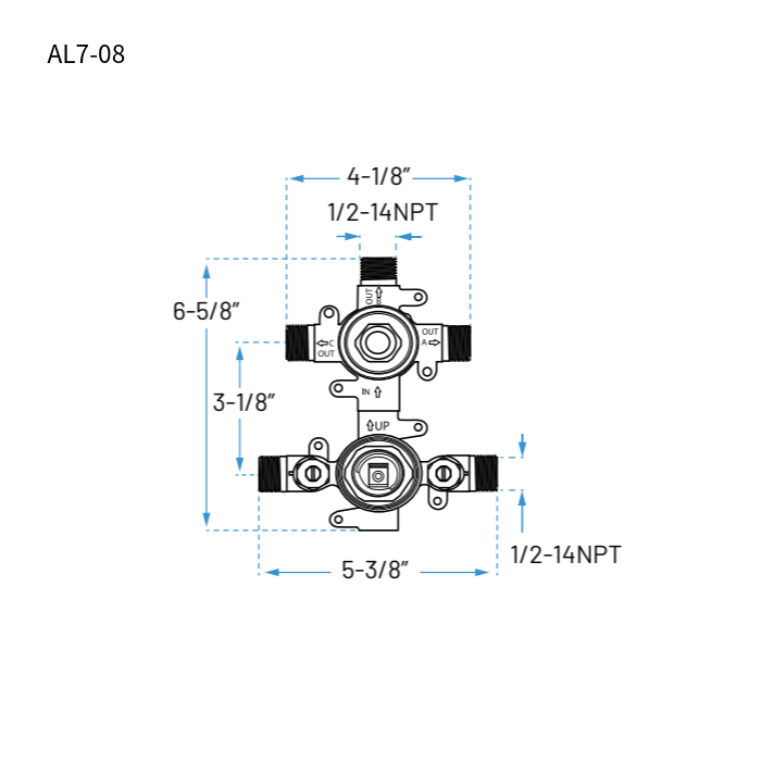 Mixing Valve with 2 or 3 Function Integrated Transfer Valve, AL7-08