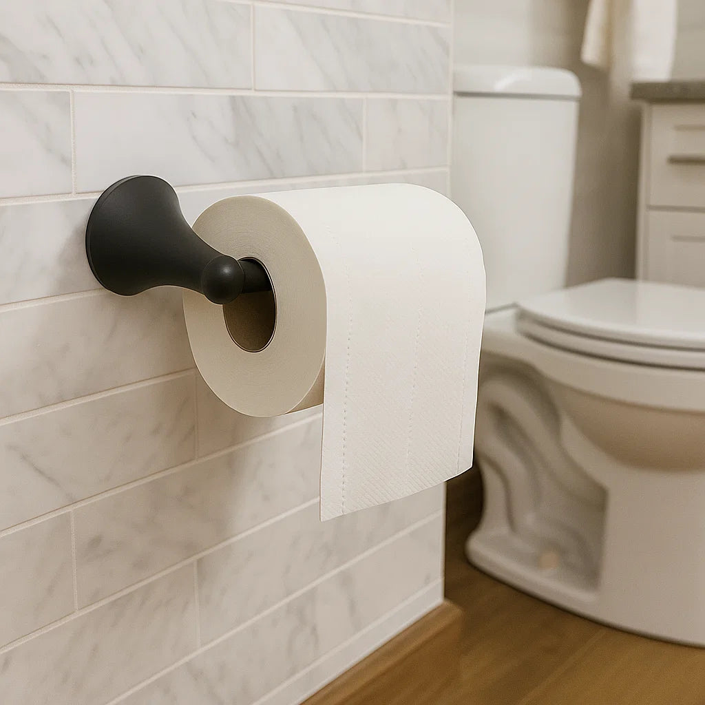 Verdessa Matte Black Four-Piece Bathroom Accessory Set, BAC-76-BL