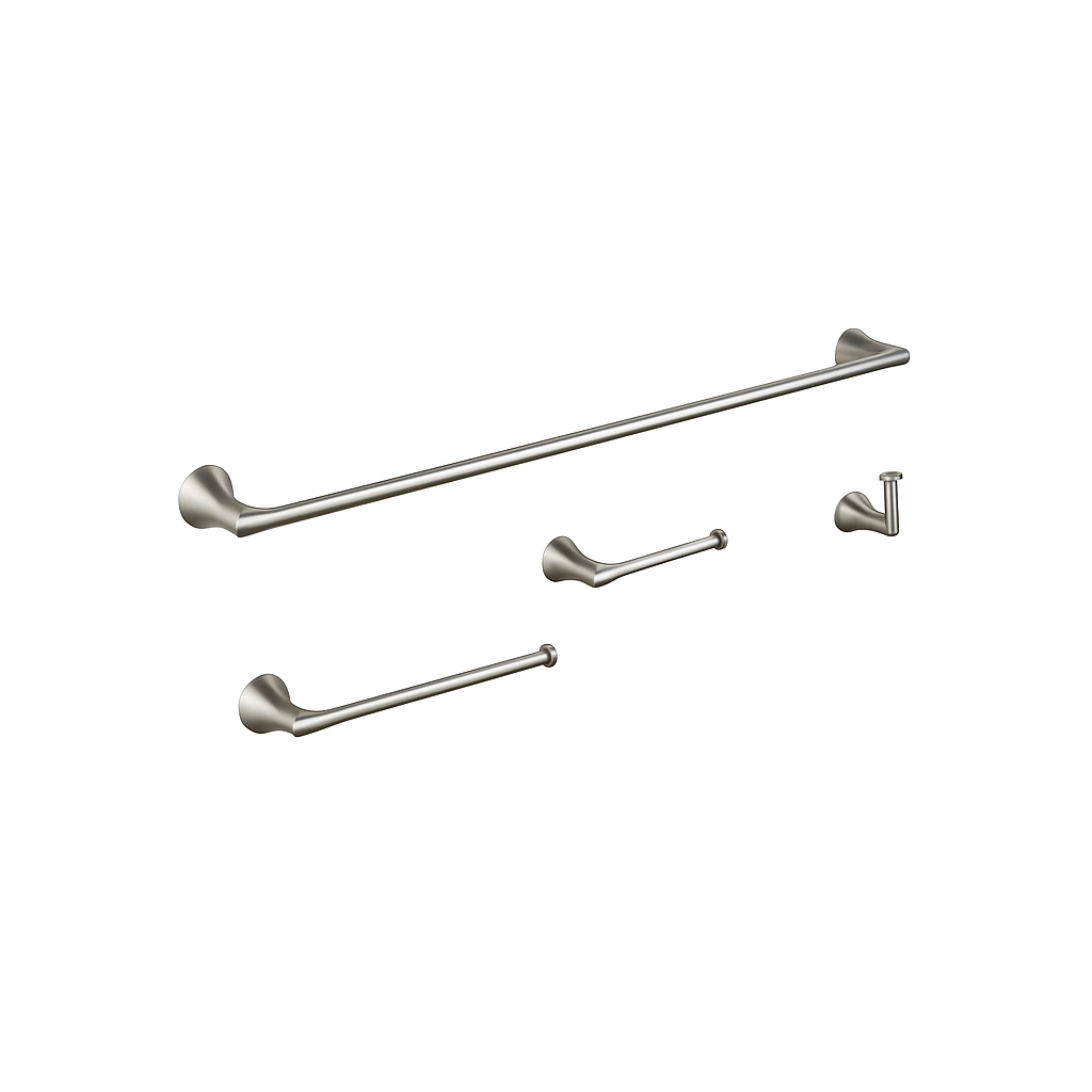 Verdessa Brushed Nickel Four-Piece Bathroom Accessory Set, BAC-76-BN