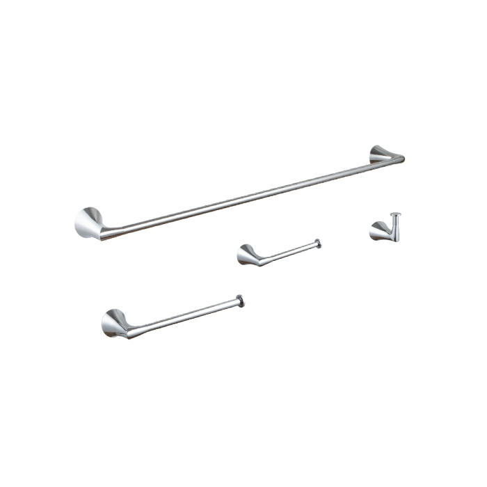 Verdessa Chrome Four-Piece Bathroom Accessory Set, BAC-76-C