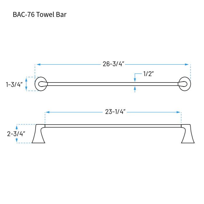 Verdessa Chrome Four-Piece Bathroom Accessory Set, BAC-76-C
