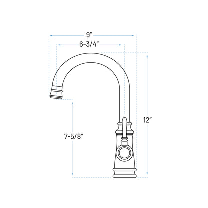 BAR-7260-C Single Handle Goose Neck Bar Faucet