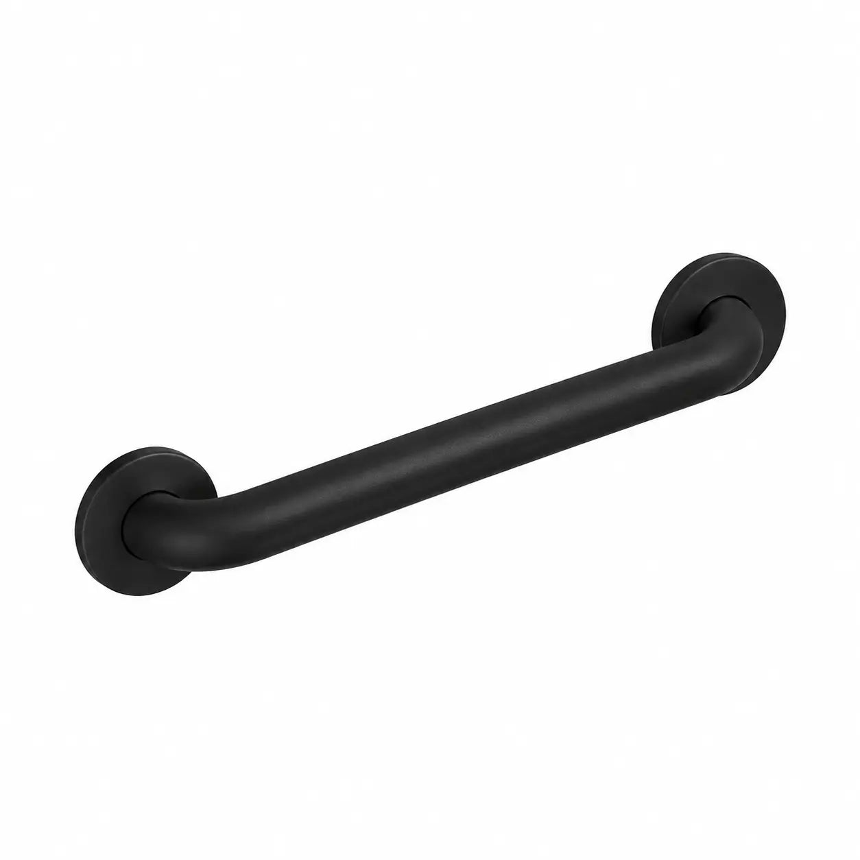 12-Inch Small Matte Black ADA Grab Bar with Concealed Snap Covers