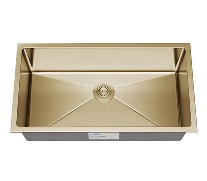 KH-3018-9-S-R15-GL Gold Stainless Steel Kitchen Sink