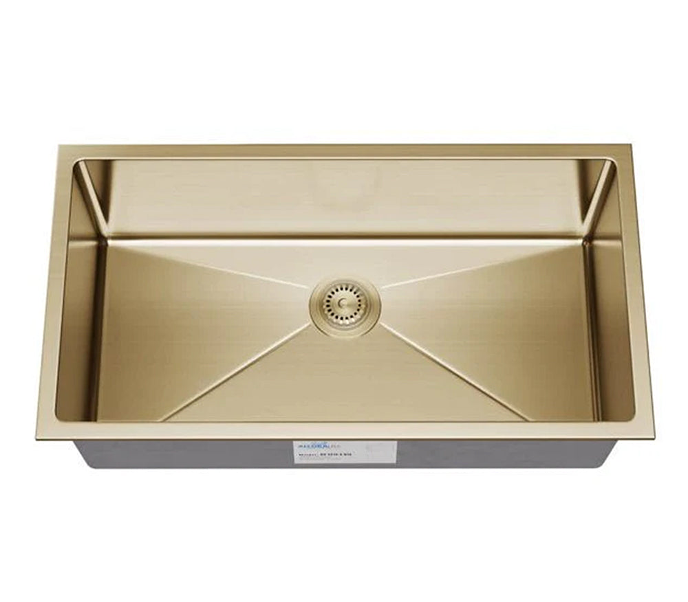 KH-3018-10-S-R15-GL Gold Stainless Steel Kitchen Sink