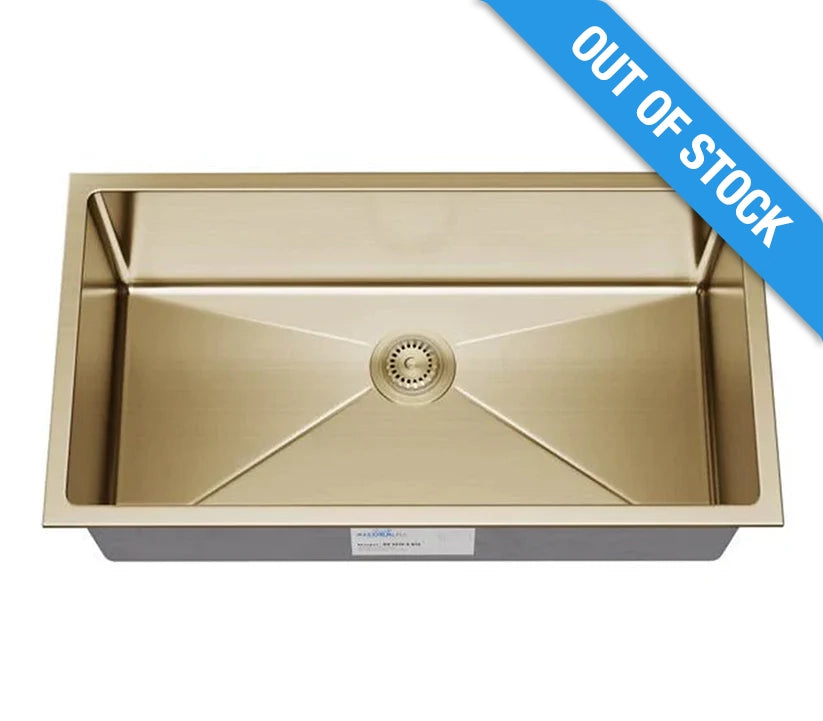 KH-3018-10-S-R15-GL Gold Stainless Steel Kitchen Sink