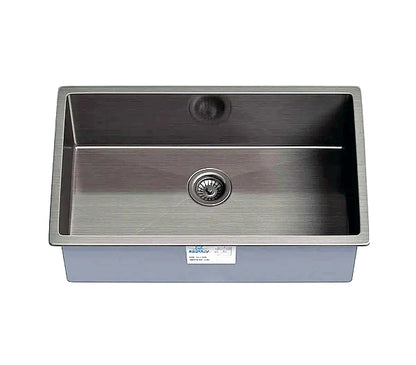 KH-3018-10-S-R15-GM Gunmetal, Stainless Steel Handmade Kitchen Sink