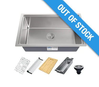 KHWS-3018-10-S-R15 Workstation Undermount Stainless Steel Kitchen Sink