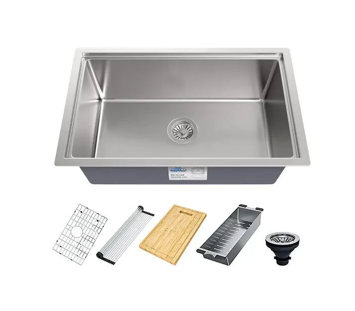 KHWS-3018-10-S-R15 Workstation Undermount Stainless Steel Kitchen Sink