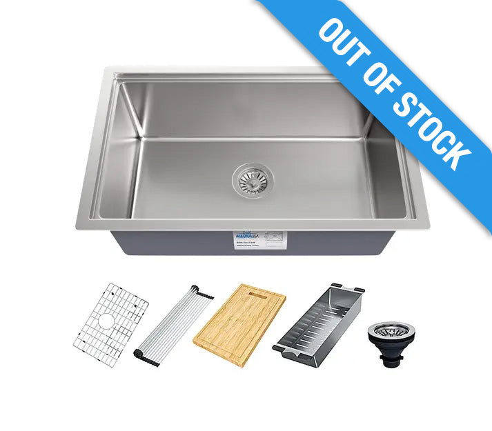 KHWS-3318-10-S-R15 Workstation Undermount Stainless Steel Kitchen Sink