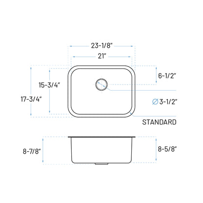 KSN-2318-9-S-16 Single Bowl Kitchen Sink