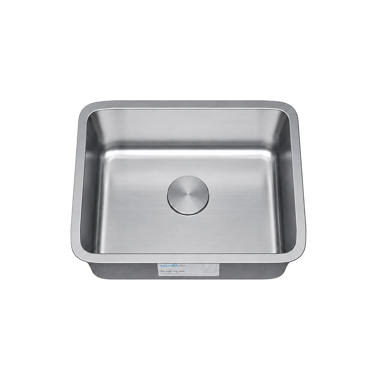 23" Undermount Stainless Steel Single Bowl Kitchen Sink with 2" Radius Corners