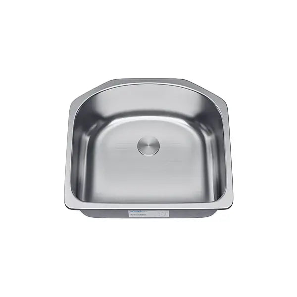 23" Undermount D-Shaped Stainless Steel Single Bowl Kitchen Sink