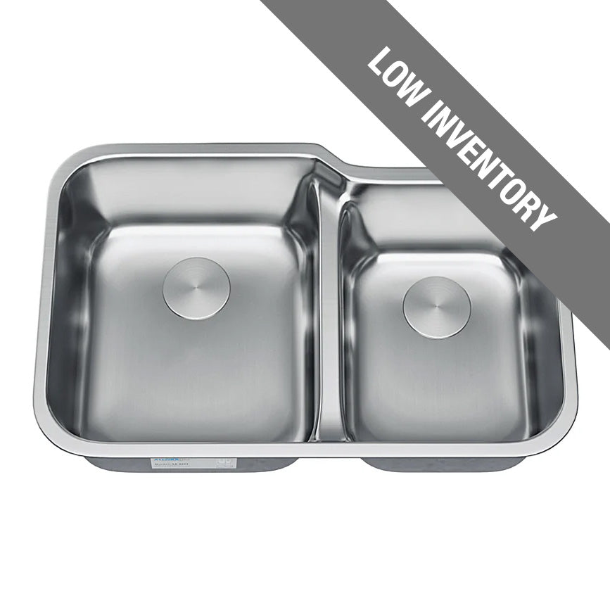 LD-3221 Low Divide Offset Double Bowl Undermount Kitchen Sink