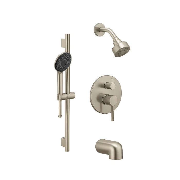 Brushed Nickel Single Handle Tub and Shower Trim Kit with Integrated Diverter and Hand Shower, ST-7008-SH-BN