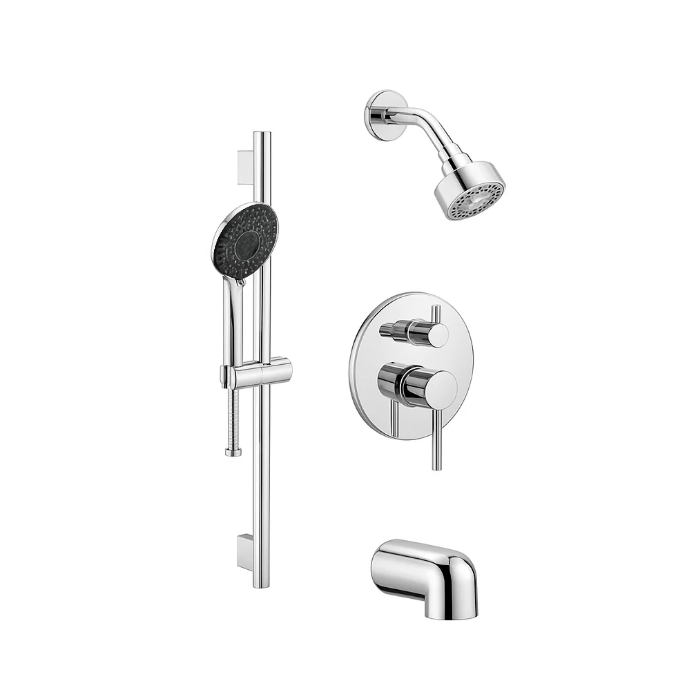 Chrome Single Handle Tub and Shower Trim Kit with Integrated Diverter and Hand Shower, ST-7008-SH-C