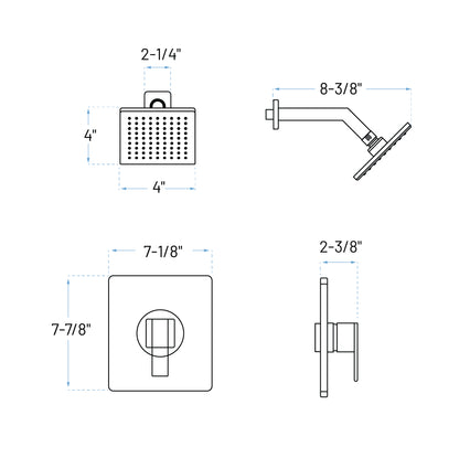 ST-7014-SH-BL Matte Black Shower Trim Kit with Head