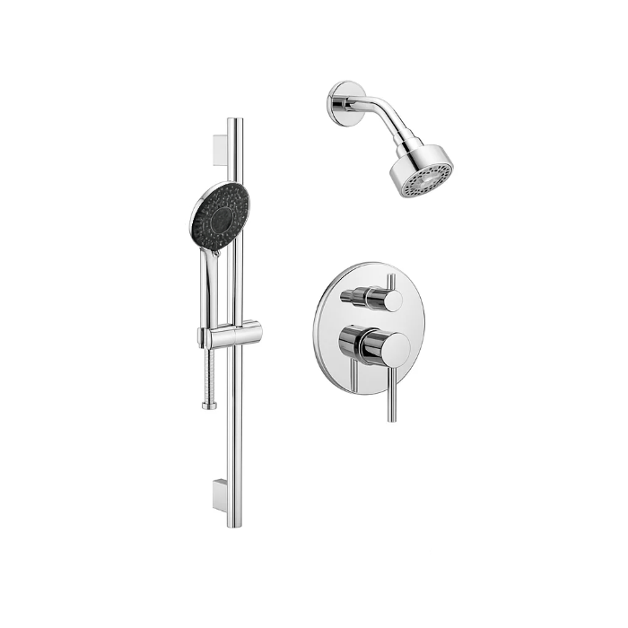 Chrome Single Handle Shower Trim Kit with Integrated Diverter and Hand Shower, ST-7018-SH-C