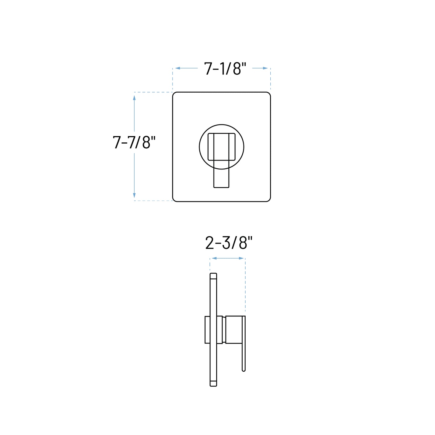 ST-7024-BL Matte Black Valve Trim