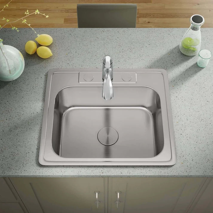 TOP 2522 8 S Top Mount Single Bowl Kitchen Sink Allora USA   TOP 2522 8 S Beauty Photo 1.webp