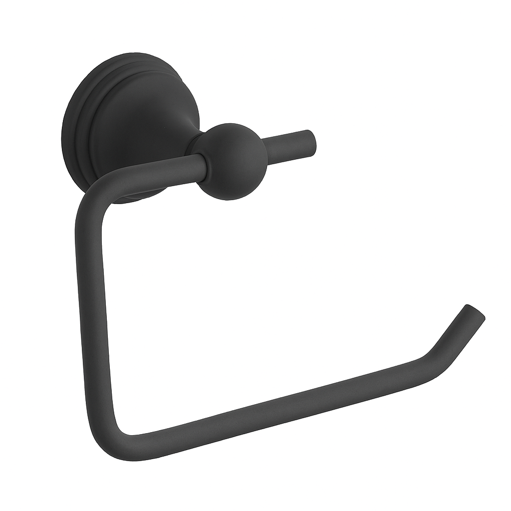 Velora Matte Black Four-Piece Bathroom Accessory Set, BAC-72-BL