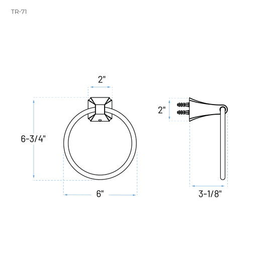 Technical Drawing of a Bathroom Towel Ring