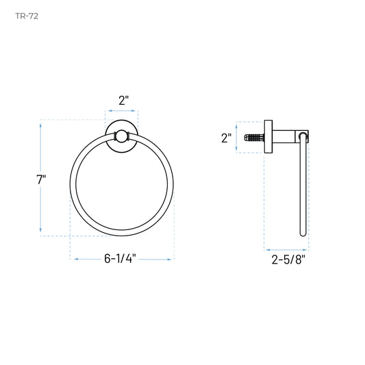 Technical Drawing of a Bathroom Towel Ring