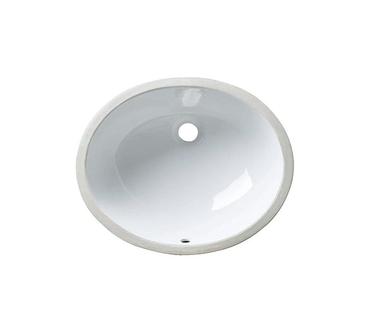 VCS-1114-O White Oval Porcelain Undermount Bathroom Sink