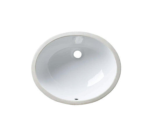 VCS-1215-O White Oval Porcelain Undermount Bathroom Sink