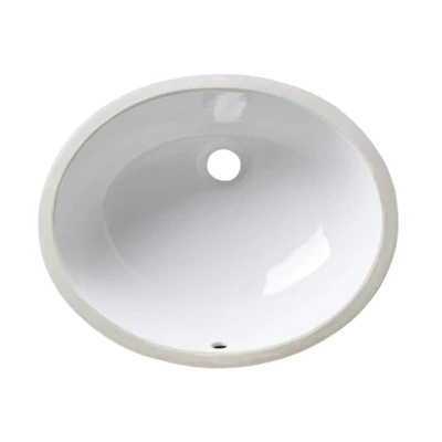 White Porcelain Undermount Bathroom Sink