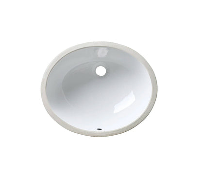VCS-1316-O White Oval Porcelain Undermount Bathroom Sink