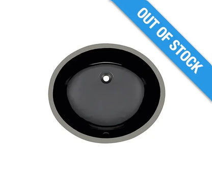 VCS-1417-BL Black Oval Porcelain Undermount Bathroom Sink