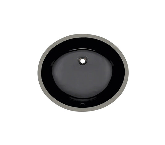 VCS-1417-BL Black Oval Porcelain Undermount Bathroom Sink