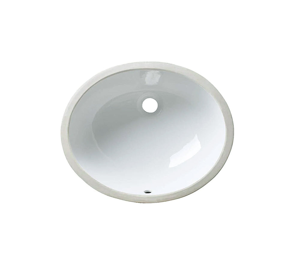 VCS-1417-O White Oval Porcelain Undermount Sink