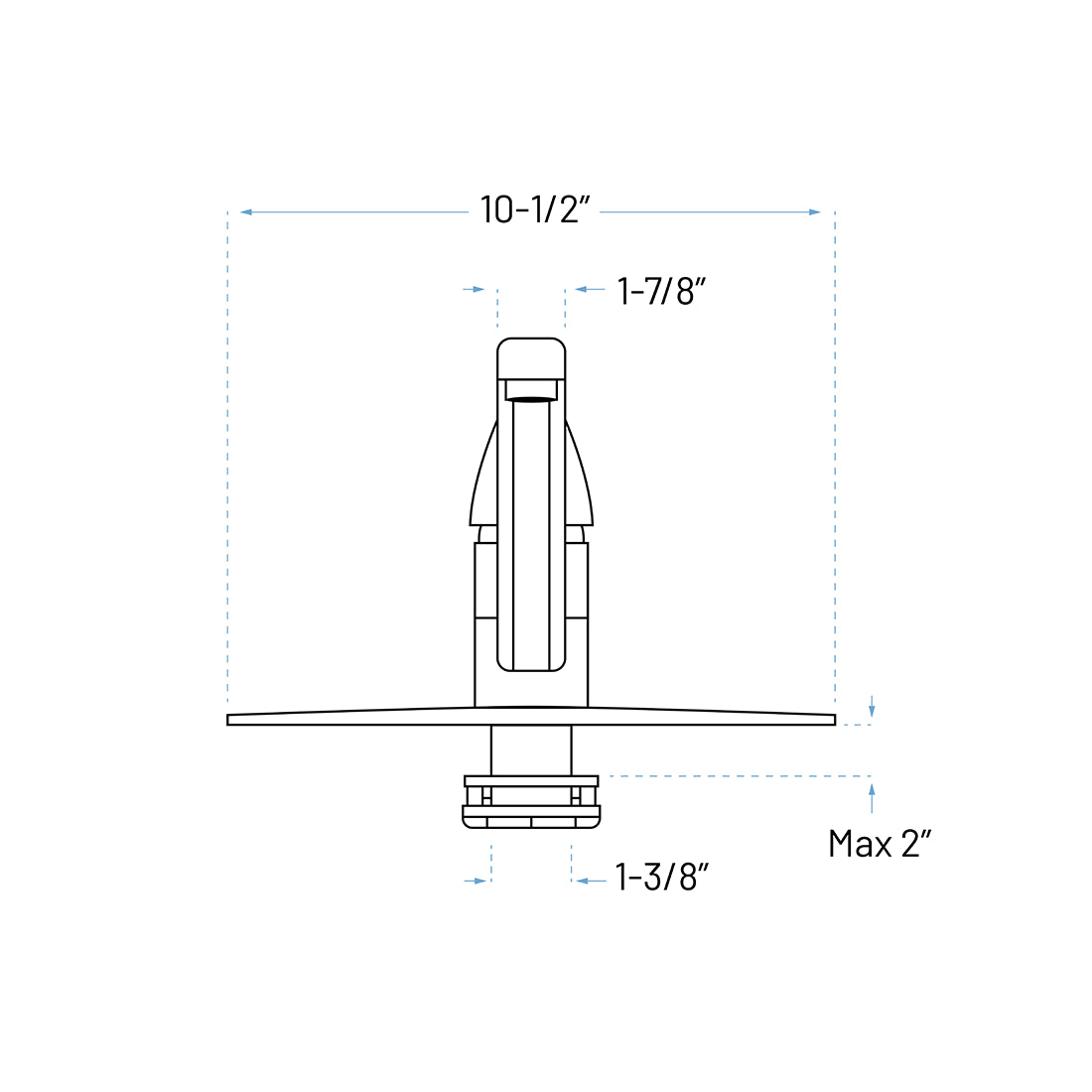 Technical Drawing of a Single Handle Kitchen Faucet