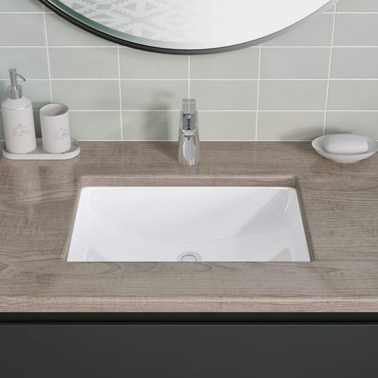 A stylish vanity unit featuring a faucet and basin for the bathroom.