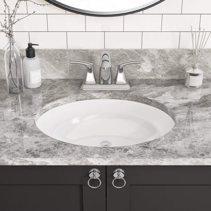 VCS-1316-O White Oval Porcelain Undermount Bathroom Sink