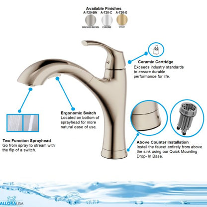A-720-BN Single Handle Pull-Out Kitchen Faucet