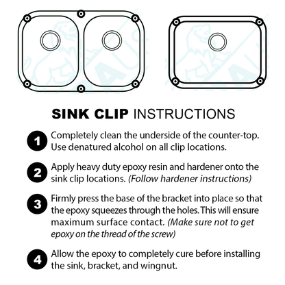 AL6-09 No-Drill Sink Clips (1 Set)